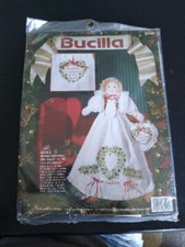 VTG 1993 BUCILLA Stamped Embroidery Christmas Doll Kit NICOLE 14" 83105 NEW NIP