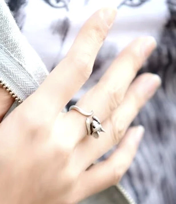 Anillo Ratón Plata Ajustable a Cualquier Talla Reino Unido 🇬🇧 Stock Entrega Rápida Antiguo Foto 4 de 4