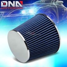 2.5 Universal Short Ram Cold Air Intake Round Gauze Blue Rubber Filterclamp
