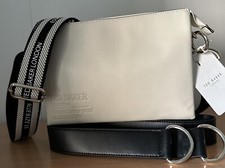 BNWT WOMEN BLACK & IVORY TED BAKER LONDON SMALL LEATHER CROSSBODY BAG 23x16.5 cm