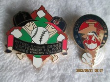 1997 Cleveland Indians Interleague Series Pittsburg Game MLB 2 Lapel Stick Pins