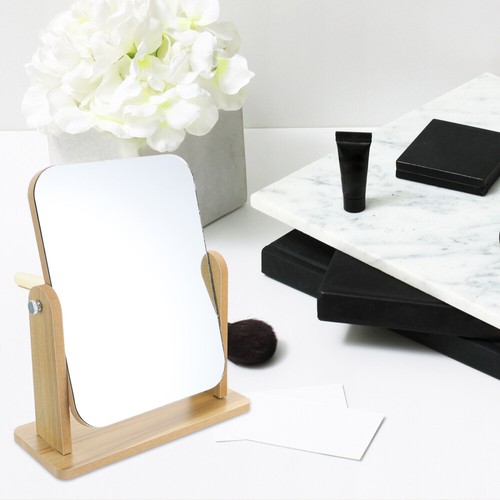 Rotating Vanity Mirror Makeup with Stand Mirrors for Bedroom Travel - 第 6/12 張圖片