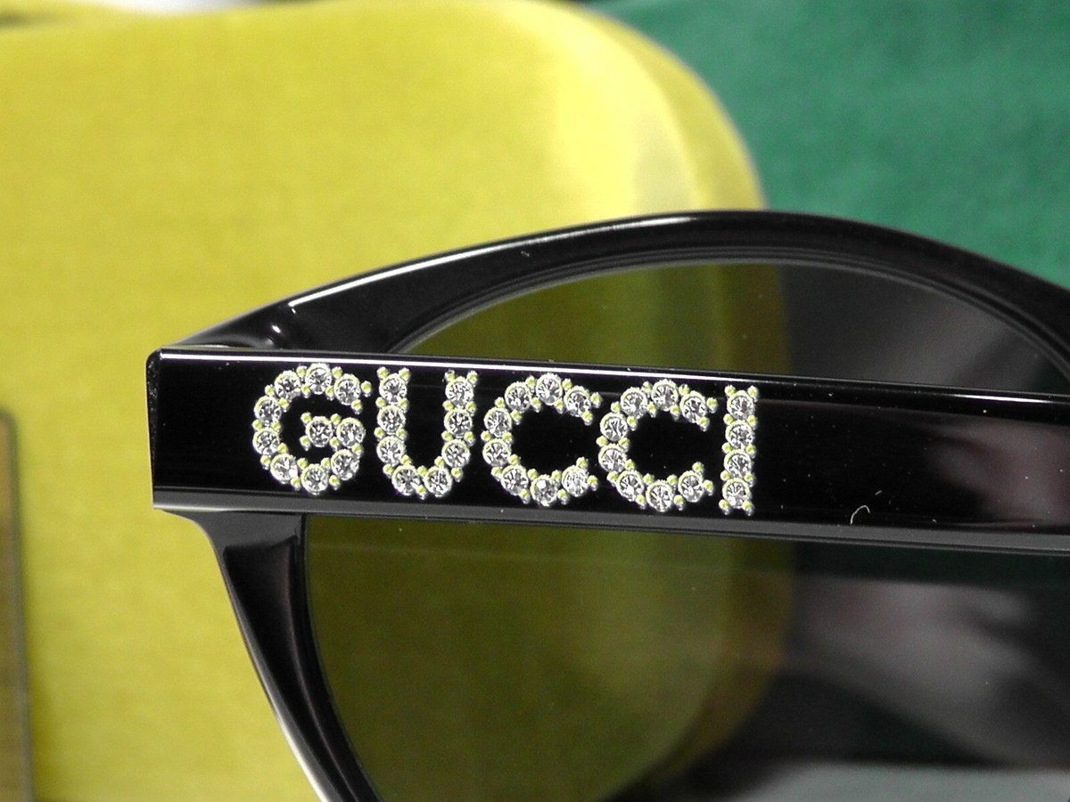 GUCCI GG0419S Black Cat Eye Sunglasses Gray Lenses 54/20/140 Gucci GG0419S 001 Black Grey Cat Eye Sunglasses - eye-oo.com main image 2