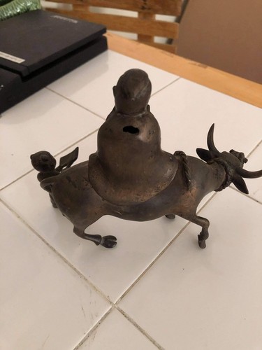 Antique 19th Century Chinese Bronze Bull Buffalo Elder Incense FREE SHIPPING!! - Picture 7 of 11