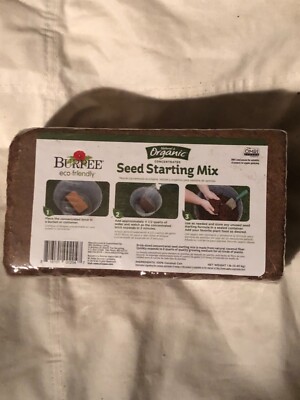 Burpee 8qt. Organic Coir Compressed Seed Starting Mix 1-Brick Free Shipping USA.
