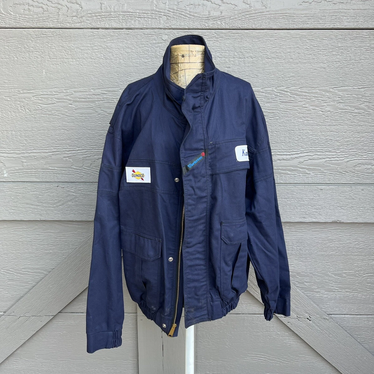 Vintage Sunoco Jacket Banwear Itex Workrite Flame Resistant Size Large Karen