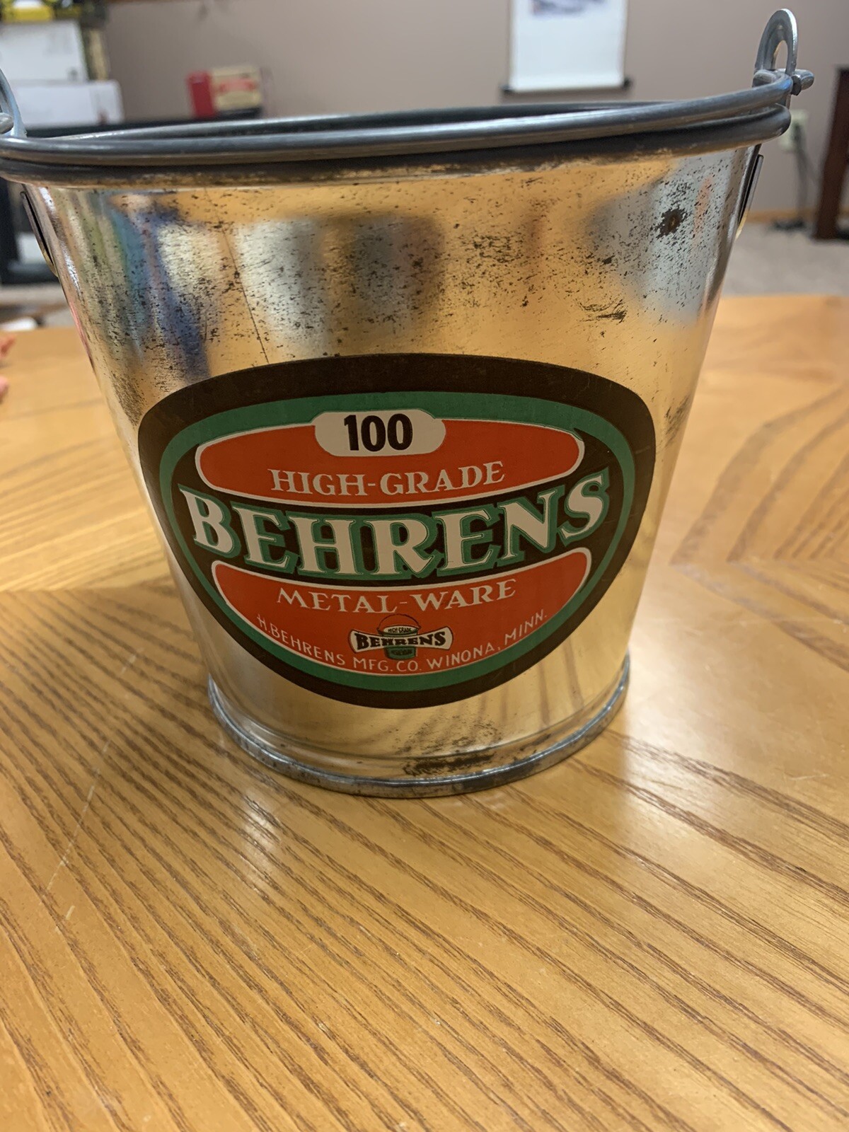 Antique Behrens Milk Bucket Pail Winona Minn, Primative 100 High Grade Metalware eBay