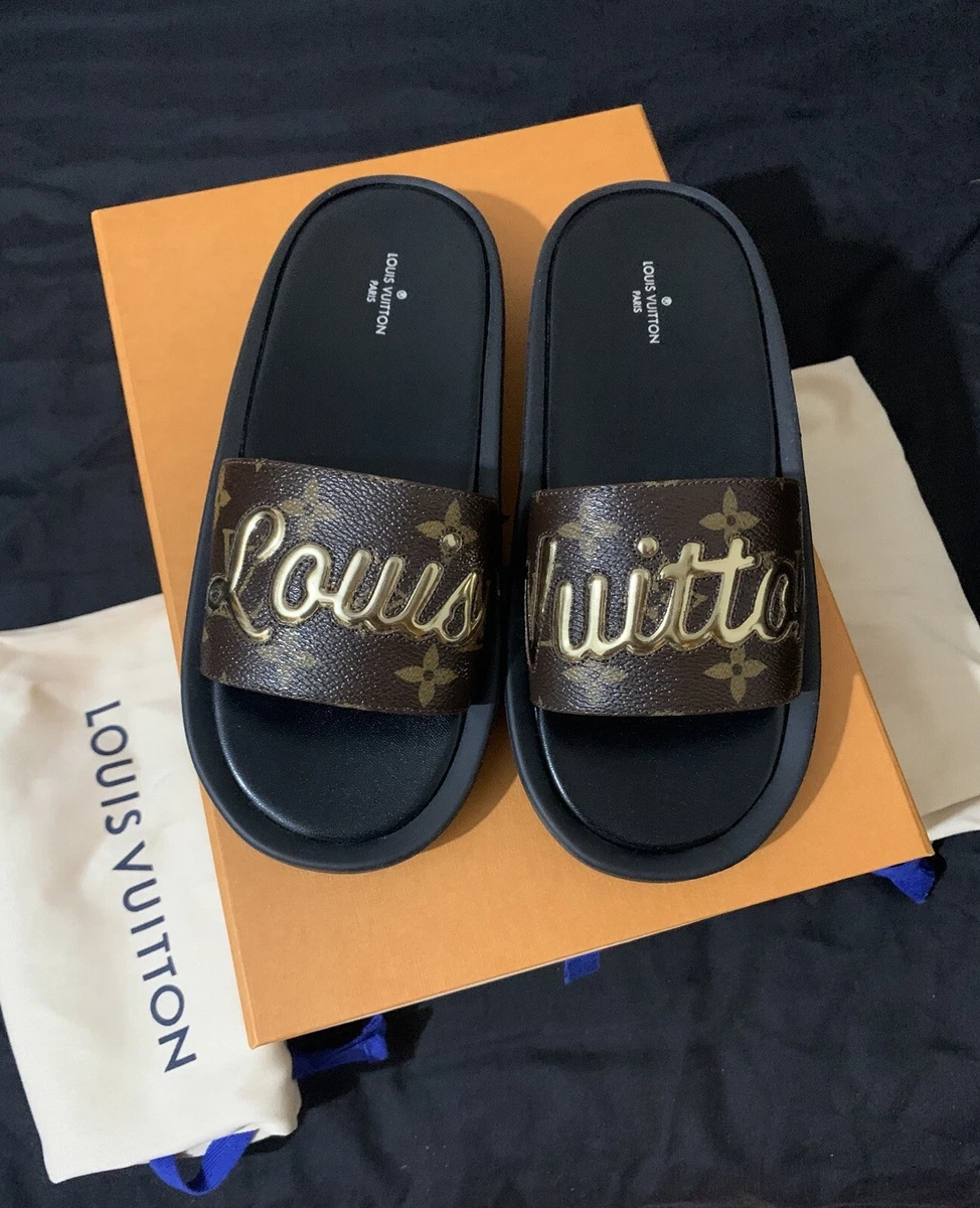 louis vuitton sliders black