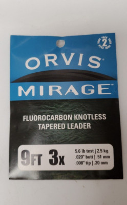 Orvis Mirage FC Knotenloses Fliegenvorfach 9FT 3X 0,20mm 2.5kg (2A047203)