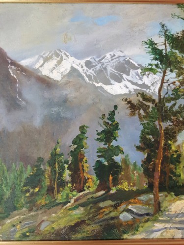 Jack Cross "Paesaggio montano The Road to Reid" olio cartone cm. 35x43 SGR1 ^ - Imagen 4 de 7
