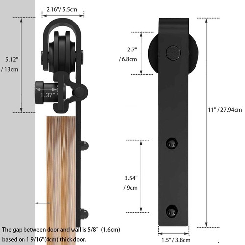 Sliding Barn Door Hardware Track Kit 4/5/6/8/10FT for Single/Double Wood Doors - 第 14/24 張圖片