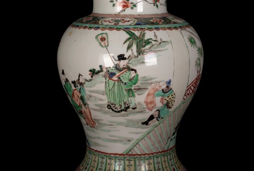 Eine Antike Famille Verte Baluster Deckel - Vase /- Gefäß. China. 19. Jh. Qing - Bild 4 von 13
