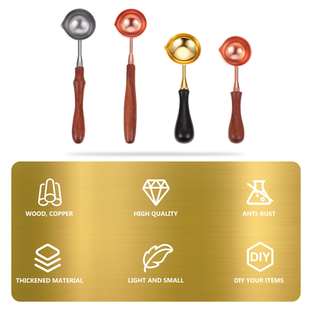 4 Pcs Melting Spoon Sealing Bead Melter Sealer Wooden Handle eBay