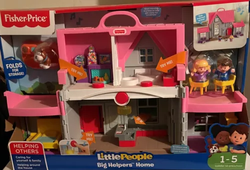 Fisher-Price Little People FWX12 BIG HELPERS HOME Playset House PINK NEW IN BOX - Picture 1 of 6