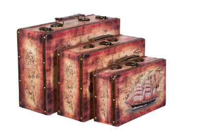 Truhe Kiste SJ1280 Schiff Kofferdesign Holztruhe Schatzkiste Geschenkbox