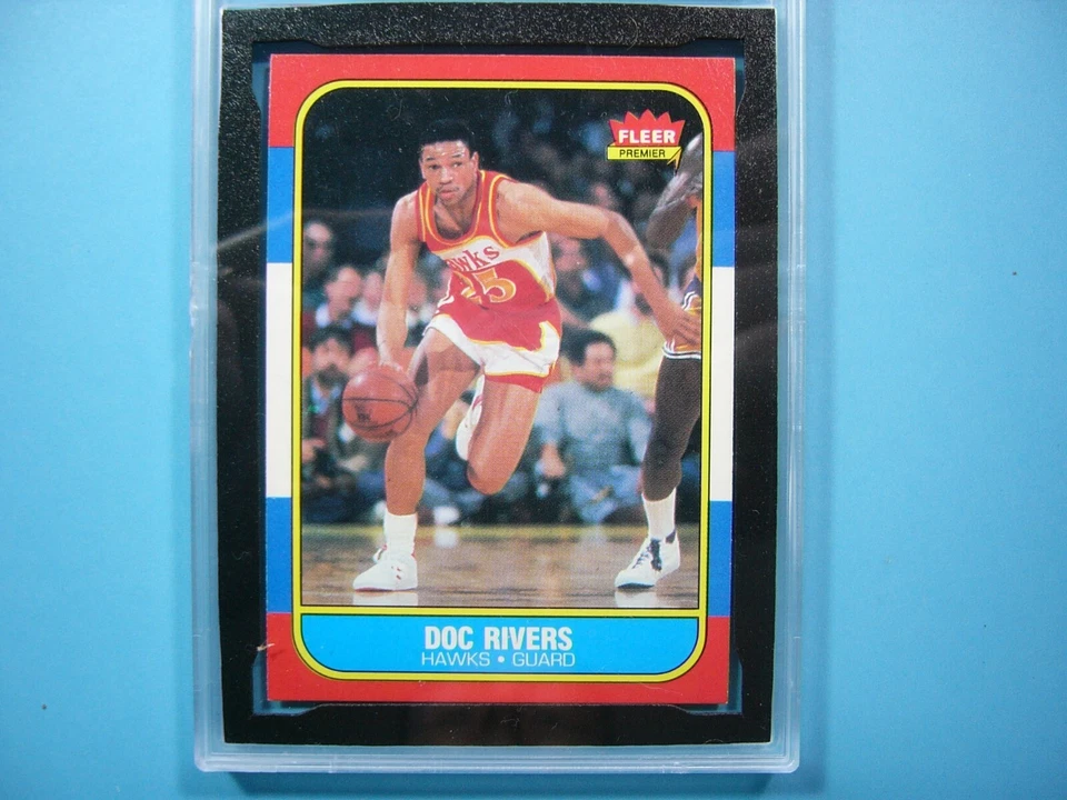 1986 1986/87 FLEER NBA BASKETBALL CARD #91 DOC RIVERS ROOKIE RC KSA 10 GEM MT GL - Image 3 of 4