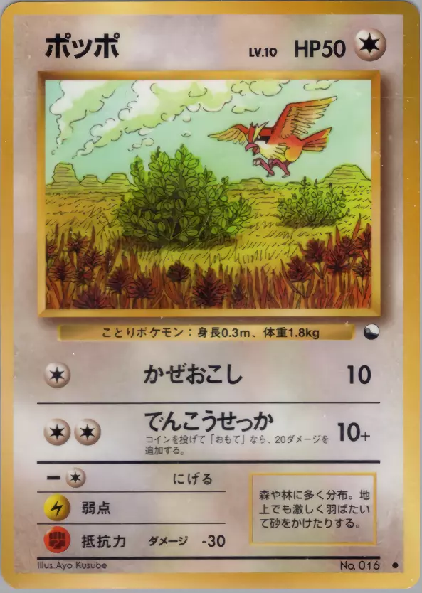 Pokemon Card Pidgey Normal Type Common Japanese Version No. 016