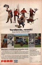 1966 Ford 100 Garden Tractor "Yardbirds, Revolt" Original Color Ad 