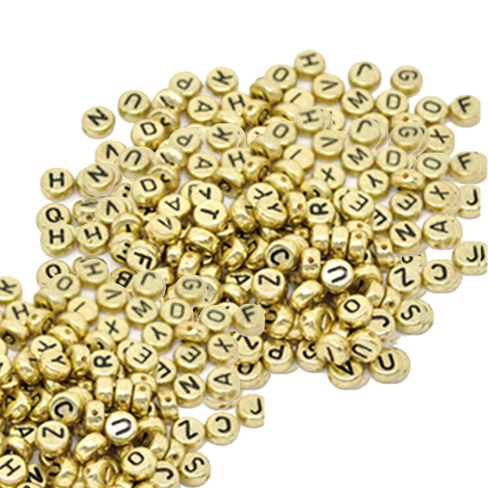 Alphabet Letter Beads A-Z Mixed Colour For Kids DIY Jewellery Craft Party Gift