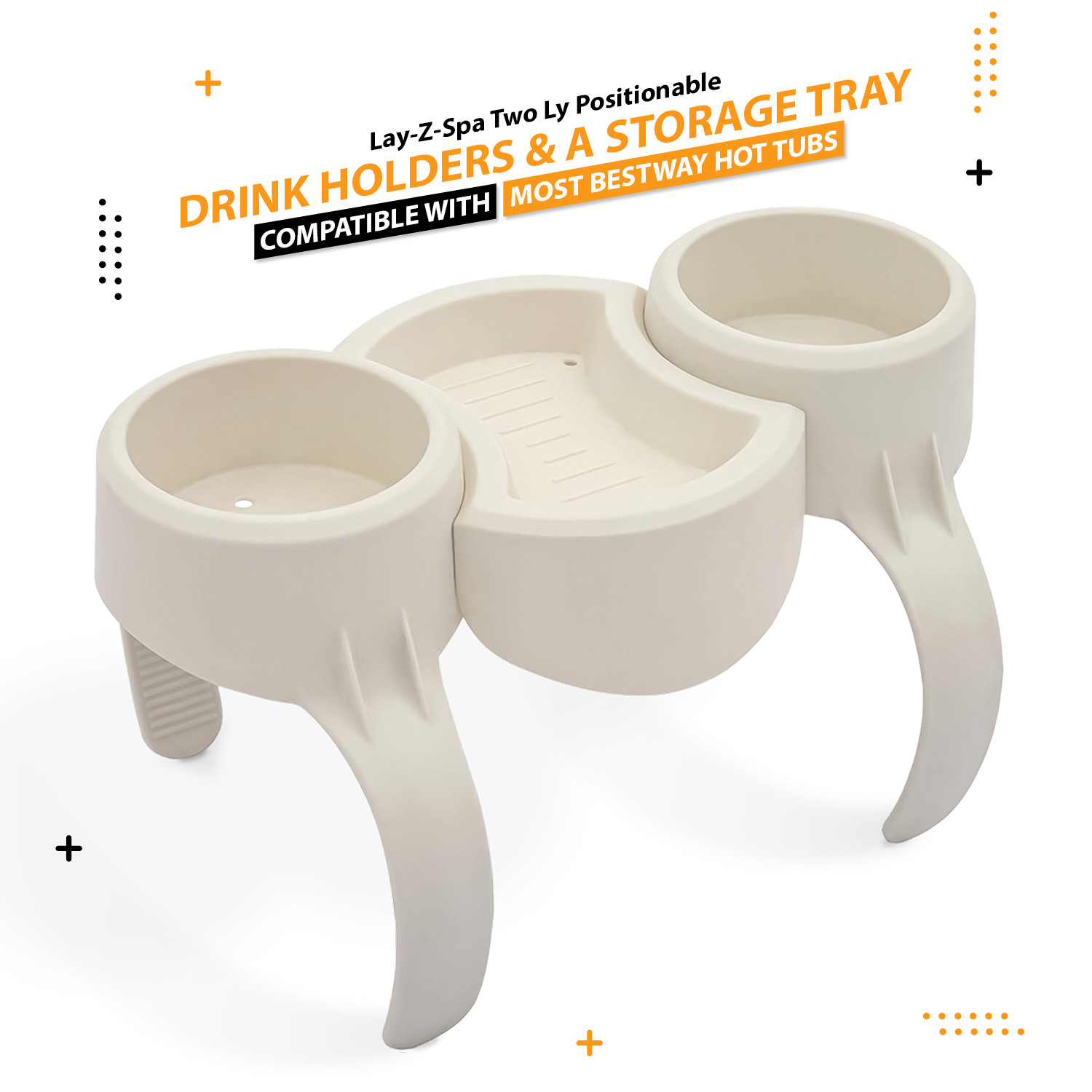 ACCESORIOS DE BAÑERA DE HIDROMASAJE BESTWAY LAY-Z SPA 2X PORTAVASOS Y BANDEJA PARA BOCADILLOS