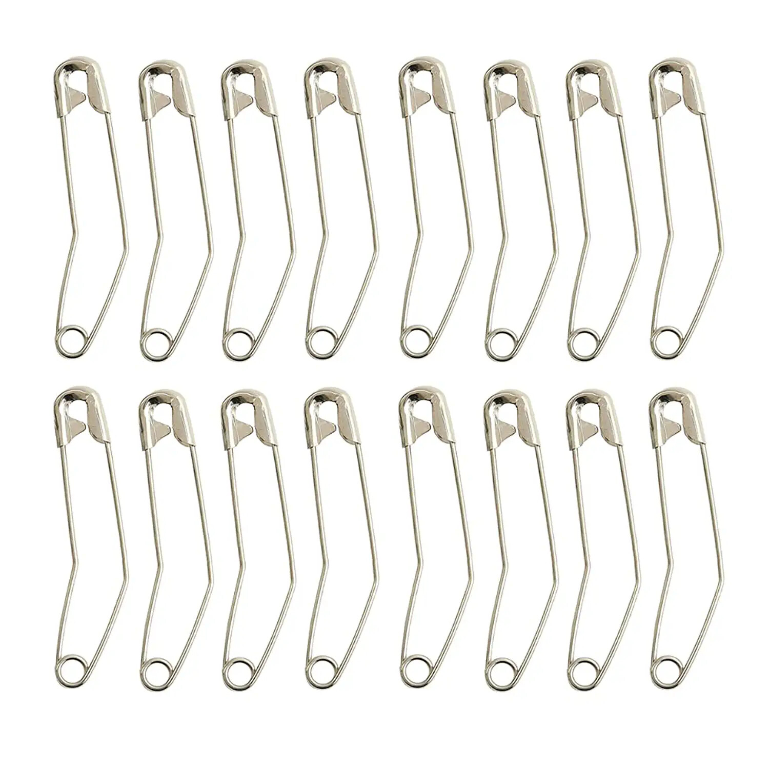 50Pcs 54Mm(2.1") Curved Safety Pins Silver Quilting Basting Pins, Bent