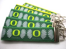 Oregon Ducks Ribbon on Strong Webbing Key Fob, Keychain, Wristlet University