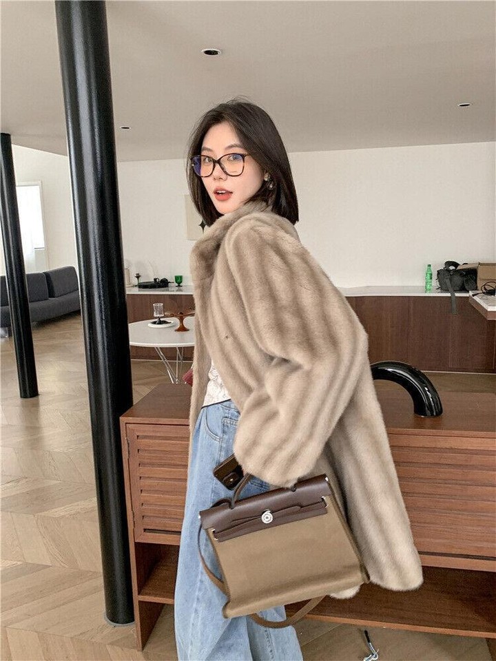 White Faux Fur Coat Handmade Warm Loose Fit For Women Luxurious Cozy Winter Outerwear main image 0