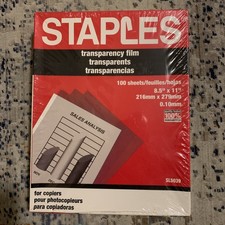 Transparency Film - 100 sheets 8.5" x 11", 216mm x 279mm Lot Of 3. 300 Sheets