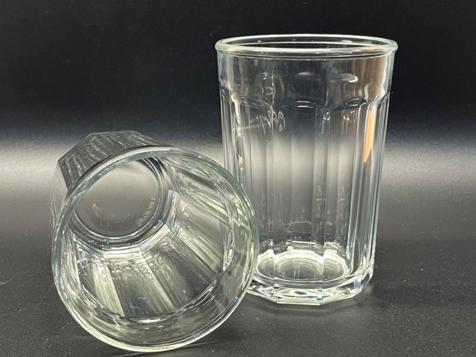 Vintage Luminarc 10 Panel Heavy Glass Tumbler 20 oz Set of 2 (Two) France