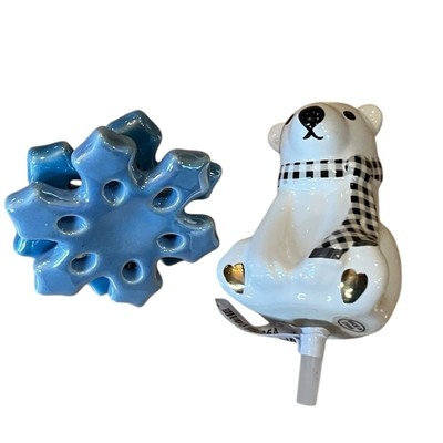 2 Nora Fleming minis A254 Polar Brrr Bear A106 No Two Alike Snowflake Winter New