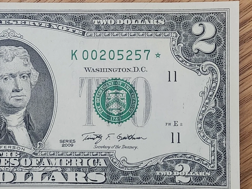 2009 $2 "STAR NOTE" DALLAS DISTRICT UNC/GEM K00205257* 512K RUN 2 OF 3 CONS SER - Image 4 of 4