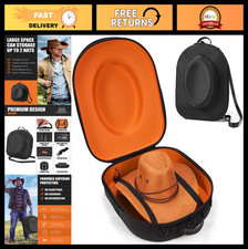 Crush Proof Cowboy Hat Carrier Case - Travel Storage for Panama Tweed Hats, La