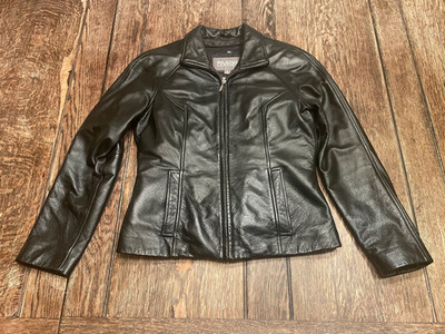 WILSONS LEATHER women's S small black w/ zip out Liner super soft Leather Jacket