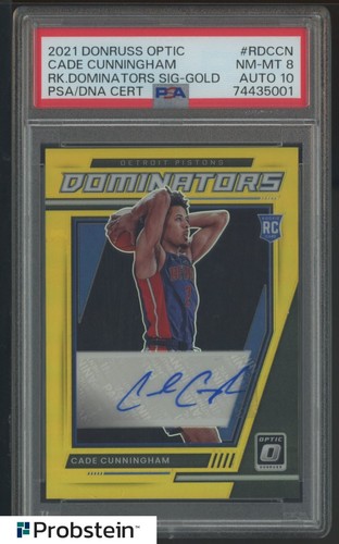 2021 Donruss Optic Cade Cunningham Pistons RC Rookie /10 PSA 8 PSA/DNA 10 AUTO