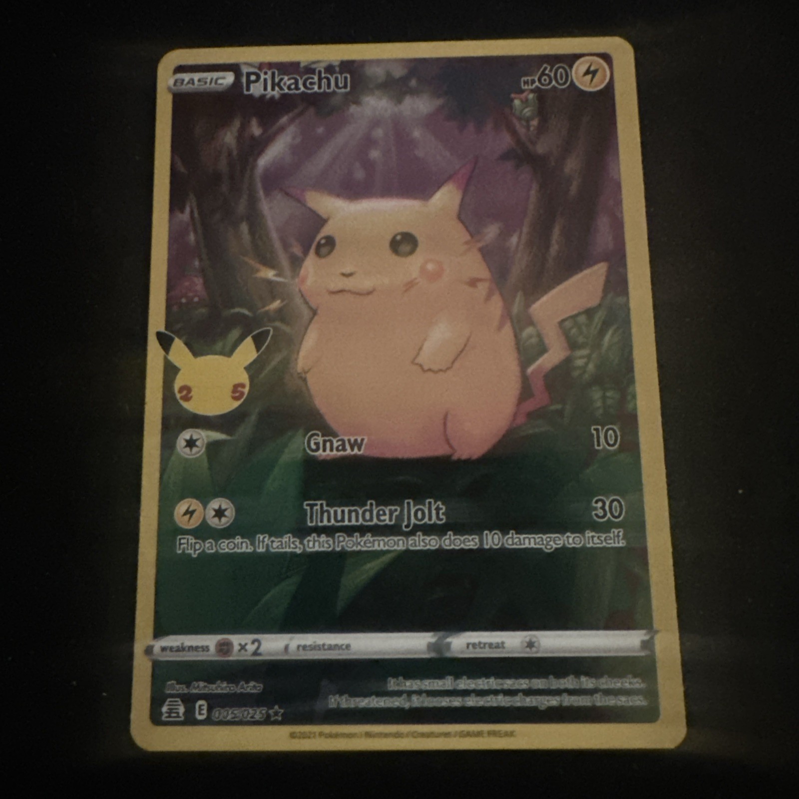 Pikachu 5/25, NM Full Art Holo, Pokemon Celebrations 25th Anniversary TCG Card
