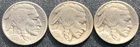 1928 P D S Buffalo Nickel Set 3 Coin ~  ACTUAL COINS SHOWN IN PHOTOS FREE S&H