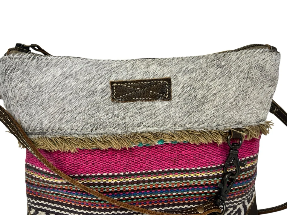 Bolso Bandolera Myra Cartera Lona Cuero Multi Estampado Cartera Foto 2 de 4