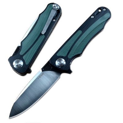 Y-START Outdoor Pocket Knives D2 Blade Green Black Handle LK5030