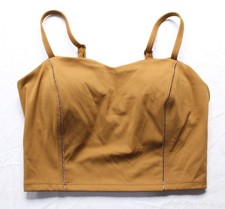 JoyLab Women's Longline Strap Shimmer Strip Sports Bra EH6 Coco Size XS