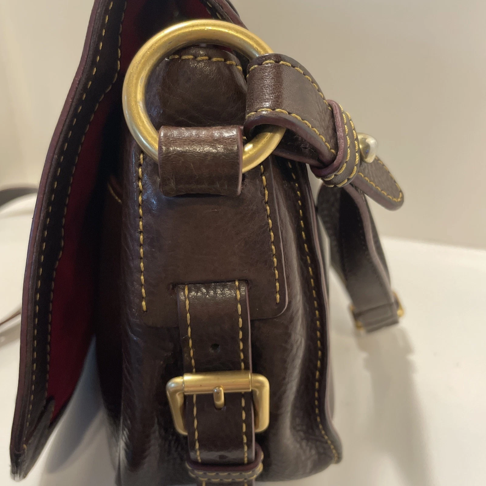 DOONEY & BOURKE Borsa a tracolla con patta fiorentina marrone scuro