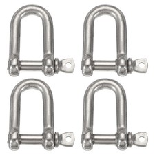 4pcs Stainless Steel D Shape Shackle for Boat Chain 1/2" 13mm Silver Tone