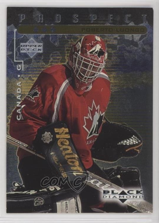 1998 Upper Deck Black Diamond Prospect Triple /1000 Roberto Luongo #92 HOF 3y4