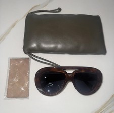 Loewe LW40144U 01B Sunglasses Women's Shiny Tortoise Aviator 140mm