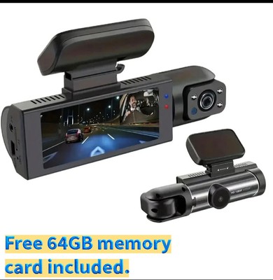 1080p G-Sensor Auto Dashcam Recorder Dual Objektiv DVR Kamera Video mit 64GB Karte