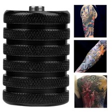 Black 35mm Aluminium Alloy Tattoo Knurled Grip Tube Tattoo Machine Handle