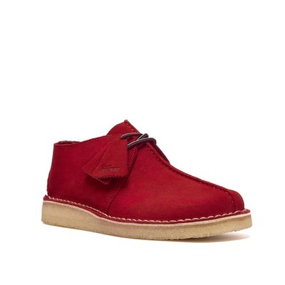 Clarks Desert Trek 26185630 Mens Red Suede Oxfords & Lace Ups