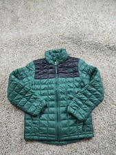 The North Face Jacket Boys Small 7/8 Green Black ThermoBall Quilted Puffer