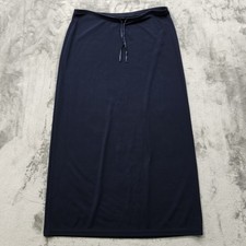 Vintage New York  Company Skirt Womens L Blue Pull On Drawstring A-Line Maxi