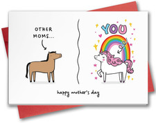 Funny Mothers Day Card for Mom from Son, Daughter, Kid, for Wife from Husband, H