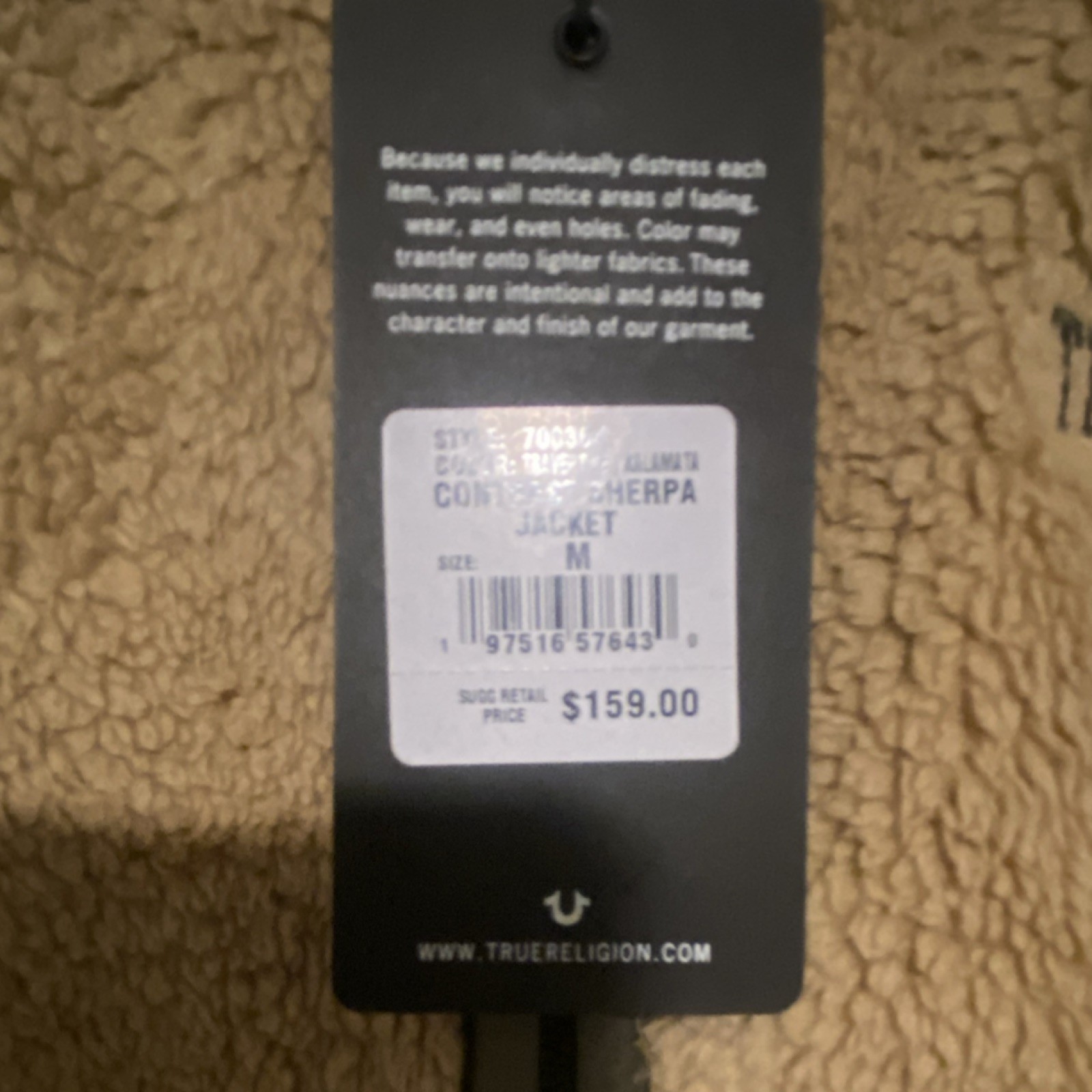 Mens True religion Contrast Sherpa  hoodie NWT $159 Sz M thumbnail 7